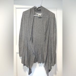 Ribbed open sweater
